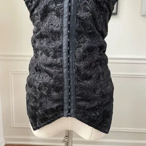 Kookai Black Satin Jacquard Bustier Top Mon Wife $100 S M thumbnail 4
