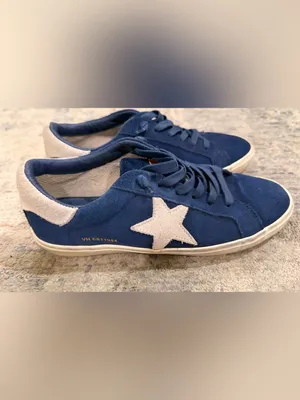 Ladies Vintage Havana Navy Suede Low-Top Sneakers thumbnail 2