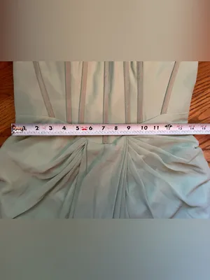 Strapless Sage Green Evening Gown Size 6 thumbnail 8