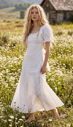 Free People Lace Dainty Ethereal Cottage Now And Forever Midi Dress Ivory Small thumbnail 1