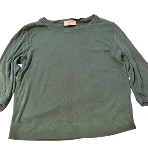 Babaton Aritzia Womens Small Forest Green Ribbed Long Sleeve Crew Neck Top thumbnail 1