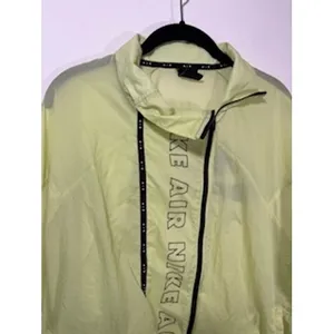 NIKE AIR Full Zip Running Windbreaker‎ Jacket XL Neon Yellow Green Athletic Y2K thumbnail 2