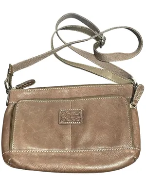 Fossil Brown Leather Crossbody Purse Bag Adj Strap Organizer Zip Closure thumbnail 1