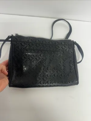 GUESS Black Logo-Pattern Crossbody with Gold Accent thumbnail 4