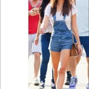 ✨ Express Blue Denim Overall Shorts✨ thumbnail 4