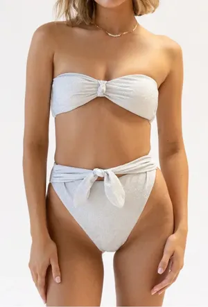 Dippin Daisy’s Bikini Set Shay Bandeau Top Audrey Bottoms Large Eternal Sparkle thumbnail 1