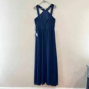 NWT Lulus Air of Romance Navy Blue‎ Maxi Dress LARGE thumbnail 7
