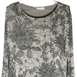 Bryn Walker Irys Black and Grey Stretch Jersey Floral‎ Dress Sz XL thumbnail 5