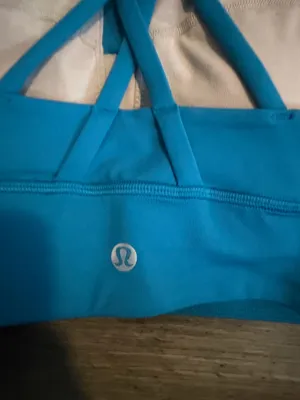 Lululemon High-Neck Longline Energy Bra *Zip B-D Hawaiian Blue 4 NWT thumbnail 4