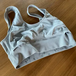 AERIE Superchill Scoop Seamless Bralette Bra Unpadded Light Blue Floral, Size M thumbnail 4