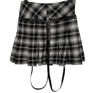 BODY RAGE SPENCERS Black and White Plaid Skirt Coffin Zipper Pull EUC Size Large thumbnail 5