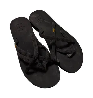 NWOT Teva Women Flip-Flops Black Multi-strap Crisscross Size 9 Lightweight thumbnail 1