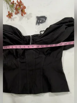 White house black market bustier Off-Shoulder Black Corset-Style Blouse thumbnail 9