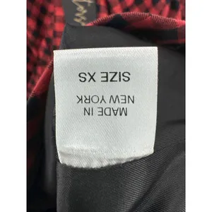NWT Petersyn Ariana Arona Gingham‎ Ruffle Asymmetrical Dress Red Black XS thumbnail 6