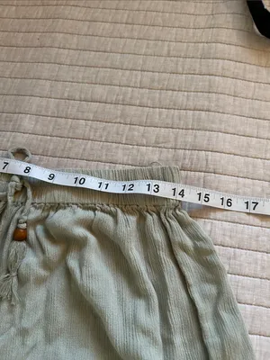 Anthropologie Salty lemon sea sage green pull on wide leg sheer beach boho pants L thumbnail 7