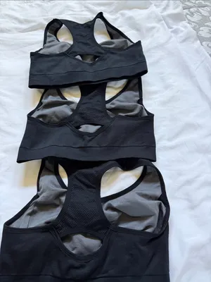 MATCH Black Seamless Racerback Sports Crop Top thumbnail 3