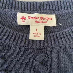 Brooks Brothers Navy Blue Crew Neck Sweater Long Sleeve Pom Women's Size‎ Large thumbnail 6