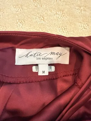 Katie May Burgundy Cowl Neck Maxi Dress Gown Size M thumbnail 5