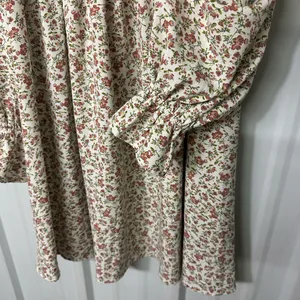 Bohme Ivory Smocked Floral Print Mini Dress Women Small Romantic Prairiecore thumbnail 6