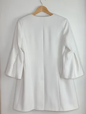 HELENE LONDON Flare Sleeve Open Jacket White L NWOT thumbnail 3