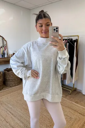 Turtleneck Sweatshirt Gray Size L thumbnail 1