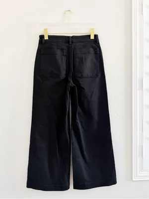Everlane Wide Leg Cropped Black Jean Pants Size 2 thumbnail 7