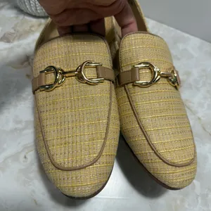NWOT Ann Taylor Chain‎ Bit Straw Loafers Natural 11M Workwear Office Careerwear thumbnail 3