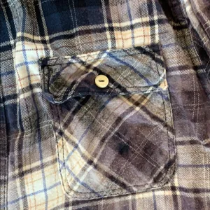 Bleach dyed vintage flannel shirt thumbnail 4