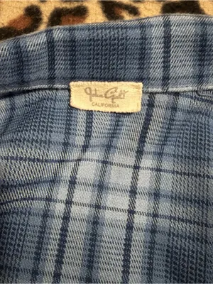 2000s vintage style brandy melville blue vivian plaid cropped button up thumbnail 6