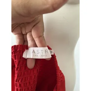Astr The Label Pleated Scarlet Red Pleated Smocked Bustier Strappy Tank Top S thumbnail 3