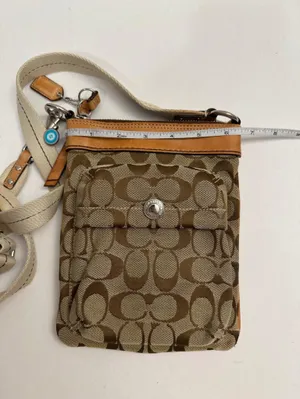 Coach 6442 Signature Canvas Crossbody Bag Brown Tan Leather Vintage Y2K 2006 thumbnail 7