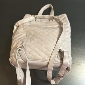 Bella Russo White Faux Leather Convertible Mini‎ Backpack Shoulder Bag Quilted thumbnail 5