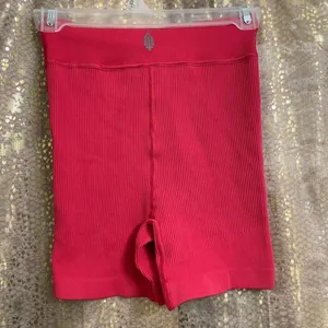 Free People Movement Free Throw Ribbed Hot Pink Bike Shorts Passion Fruit XS thumbnail 2