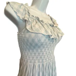 Bums & Roses Gingham Maxi Dress M Smocked Bamboo Cottagecore Tiered Cottagecore thumbnail 4