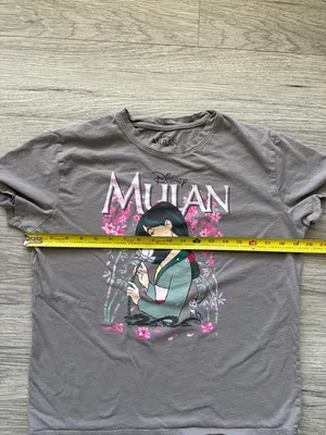 Disney Mulan Tee - Gray with Pink and Green Artwork Size M thumbnail 3