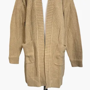 GAP Taupe Textured Cotton Open Front Longline Cardigan Sweater Size M NWT thumbnail 4
