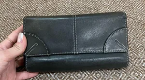 Vintage Black Leather Wilsons Billfold Wallet Casual Daily Soft Leather thumbnail 1