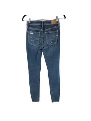 American Eagle Womens Jeans Hi-Rise Jegging Dark Wash Distressed Stretch 4 thumbnail 2