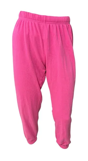 Katie J NYC Dylan Sweatpants Pink Tart Raspberry Large Joggers Casual Barbie thumbnail 1