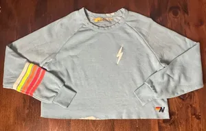 Aviator Nation Matching Large Sweatshirt Medium Sweatpants Set Rainbow Lightning thumbnail 1