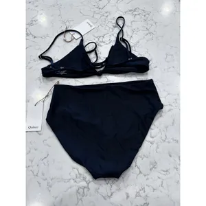NWT Quince Black Knot Tie Bikini Top & High Rise Bottom Set Size Small thumbnail 2