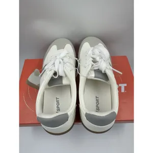 New J Sport Cecily Women’s Sneaker Suede White/Grey Low Top Shoes Size 7 US thumbnail 6