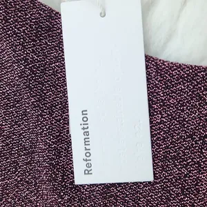 Reformation NWT Riley Mini Skater Fit & Flare‎ Dress in Blush Sparkle Metallic M thumbnail 7