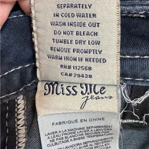 Miss Me Signature Skinny Jeans 26 Dark Wash Rhinestone Bling Y2K Western Stretch thumbnail 12