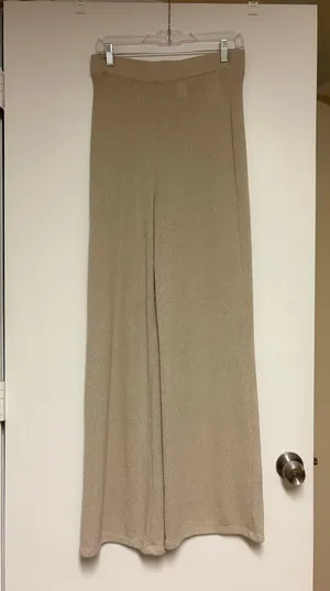 H&M Taupe Knit Beachy Pants M thumbnail 1