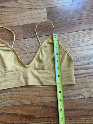 Cotton On Seamless Triangle Longline Mustard Bralette thumbnail 3