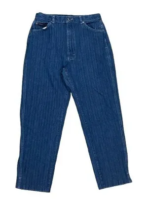 Lee Vintage 90s Tapered Ankle Mom‎ Jeans Striped Denim Union Made Modern Size 10 thumbnail 1