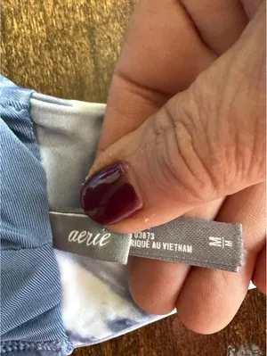 Aerie Blue Tie-Dye Bikini Top Size M thumbnail 3
