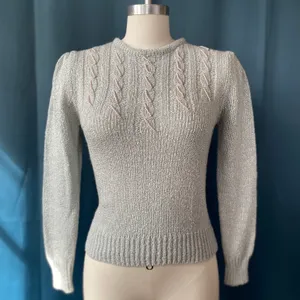 Vintage 80s Puff Sleeve Pearl Sweater thumbnail 1