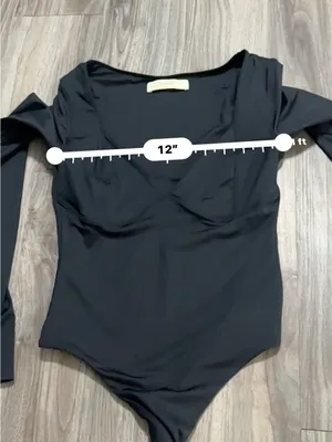 Long-Sleeve Black Underwire Bodysuit Bandeau thumbnail 4